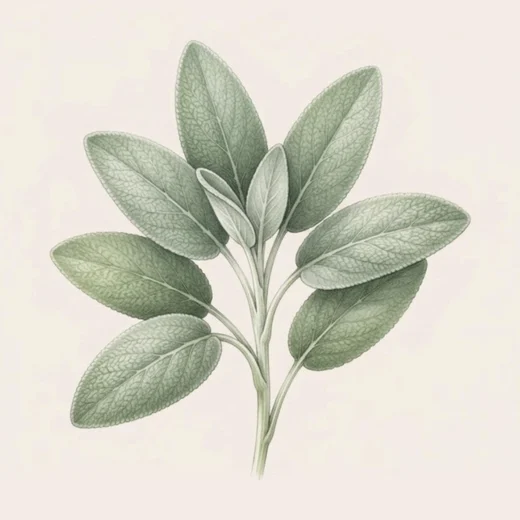 Sauge peint à l'aquarelle