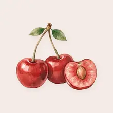 Cerises à l'aquarelle