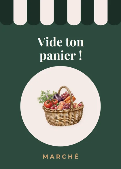 Dos des cartes Vide ton panier !