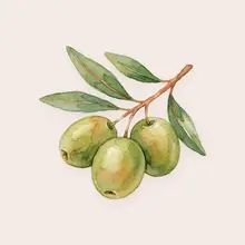 Olives à l'aquarelle