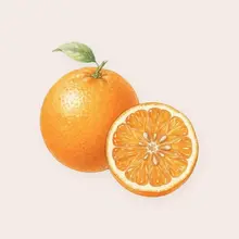 Orange à l'aquarelle