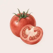 Tomate à l'aquarelle
